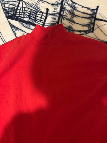 Bershka Kırmızı Boğazlı Sweatshirt