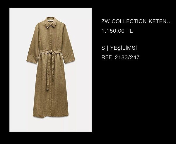 Zara Keten elbise