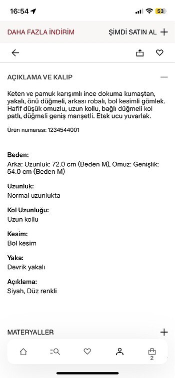 l Beden Keten gömlek