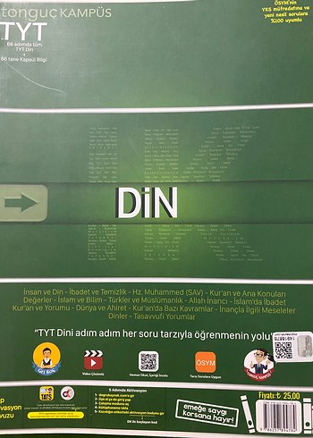  Tonguç Kampüs TYT Din Felsefe kitabı ikisi bir arada