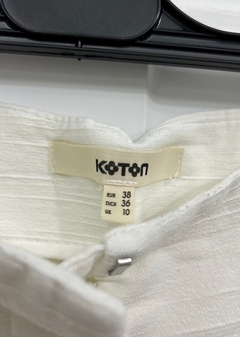 38 Beden Beyaz Kemerli Yüksek Bel Keten Mini Şort