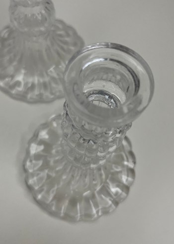 Beden Şeffaf Cam şamdam Seti