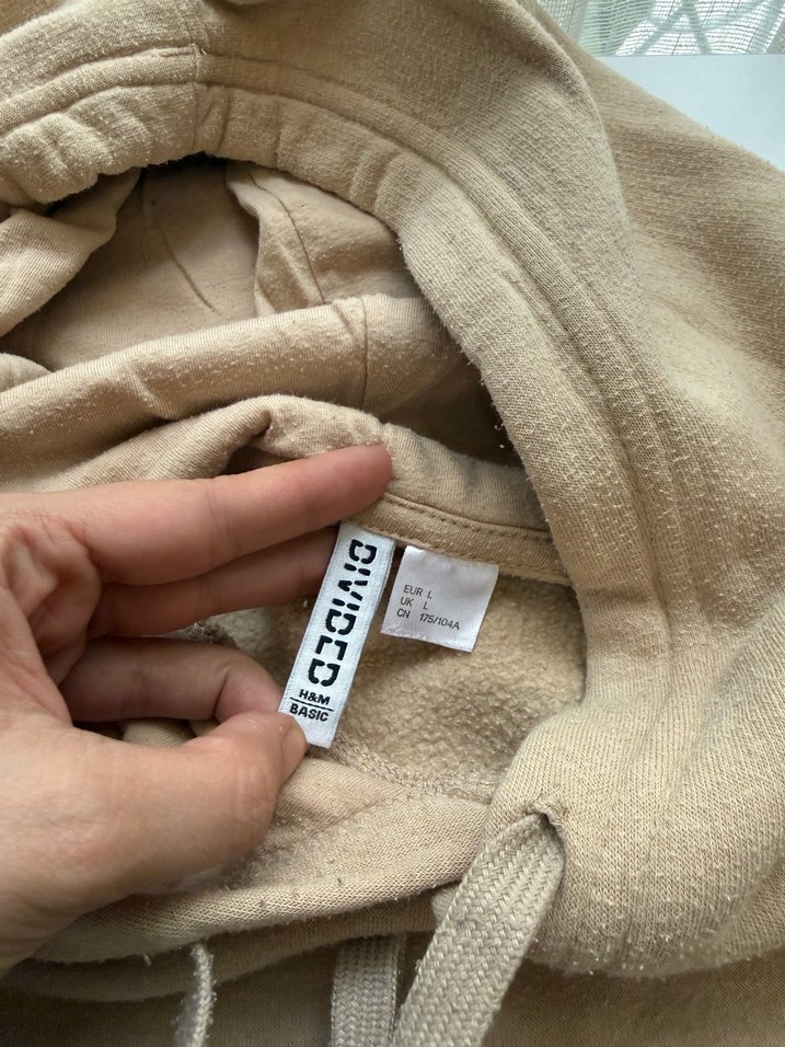 H&M Bej Kapüşonlu Kadın Sweatshirt - Görsel 2