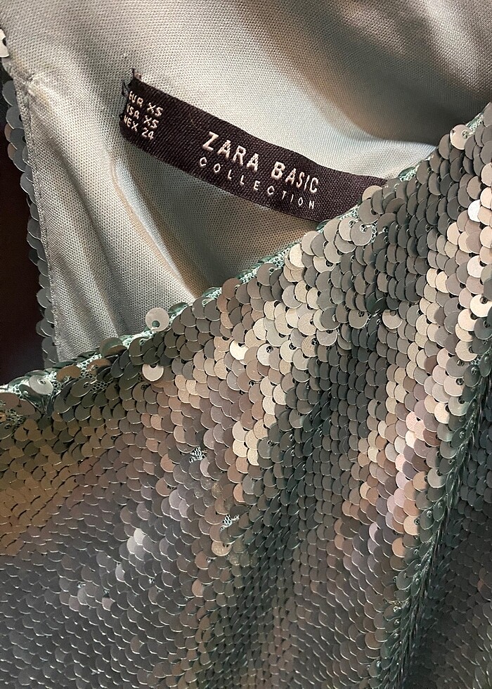 Zara Pullu Abiye Sırt Dekolteli Mini Elbise - Görsel 5