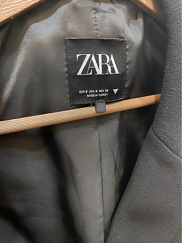 36 Beden Zara Siyah Balon Omuz Klasik Blazer Ceket