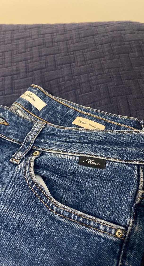 Gevşek Kesim Mavi Denim Kadın Jean - Görsel 2