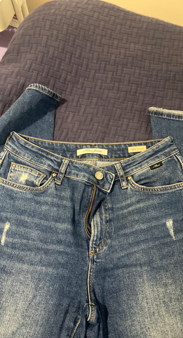 Gevşek Kesim Mavi Denim Kadın Jean - Görsel 3