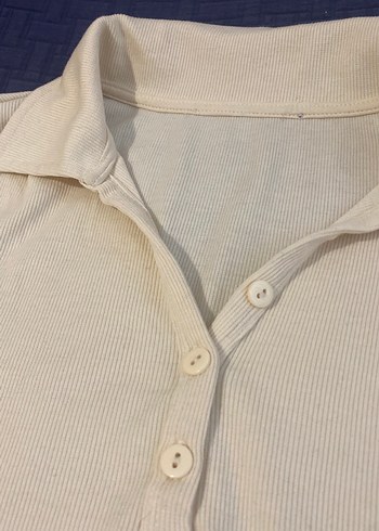 Bej Düğmeli Uzun Kollu Gömlek - Görsel 2