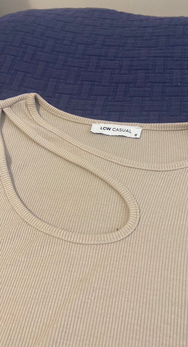 Bej Kadın Uzun Kollu Basic Bluz - Görsel 2