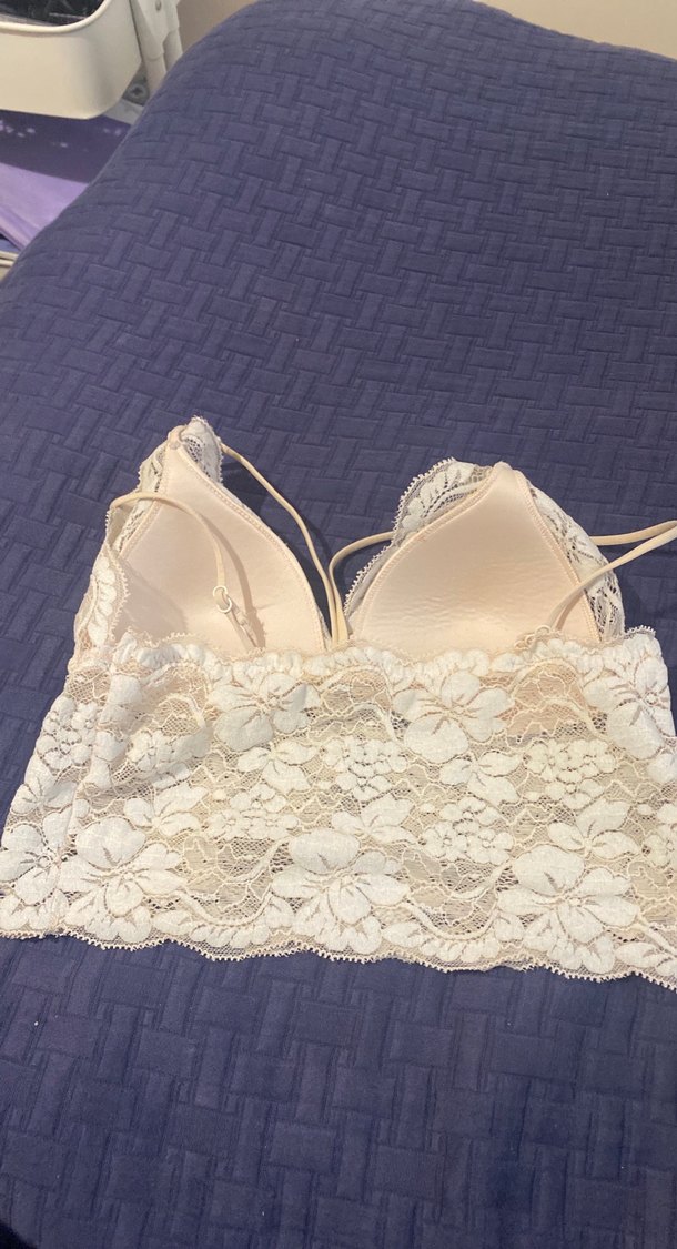 Bej Dantel Bohem Bralet - Görsel 2