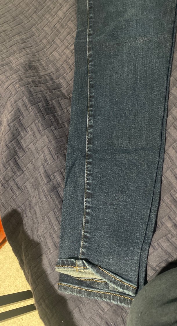 Kadın Mavi Parlak Düğmeli Kot Pantolon - Görsel 4