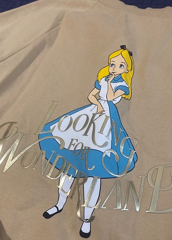 Bej Baskılı Kadın Sweatshirt - Görsel 2