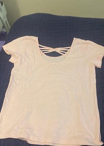 Pembe Kısa Kollu Pamuk Tişört - Görsel 4