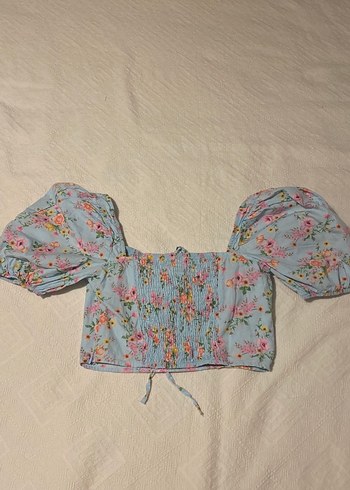 LC Waikiki Çiçek Desenli Bohem Kısa Kadın Bluz