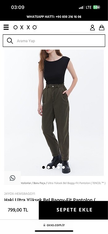 Oxxo yuksek bel baggy fit pantolon