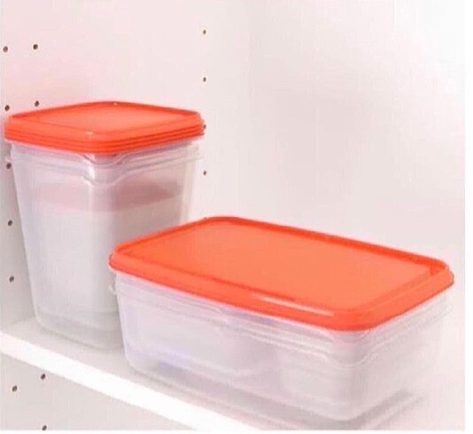 #ikea saklama kabı seti turuncu 17 adet