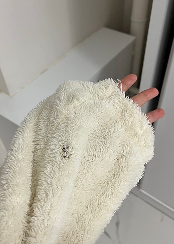 Beyaz Suni Kürklü ceket - Görsel 8