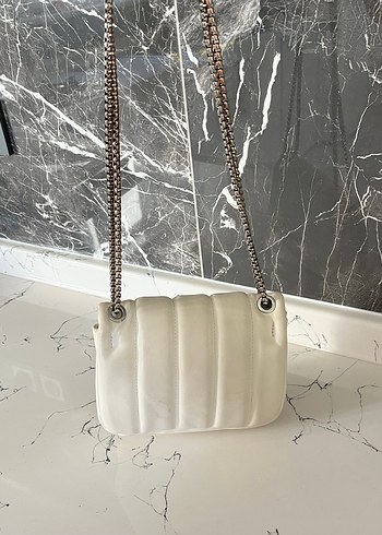 Beyaz Deri Kadın Çanta - Görsel 4