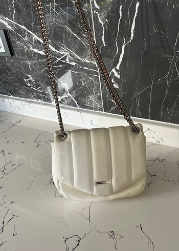 Beyaz Deri Kadın Çanta - Görsel 3