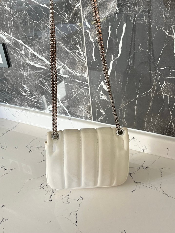 Beyaz Deri Kadın Çanta - Görsel 4