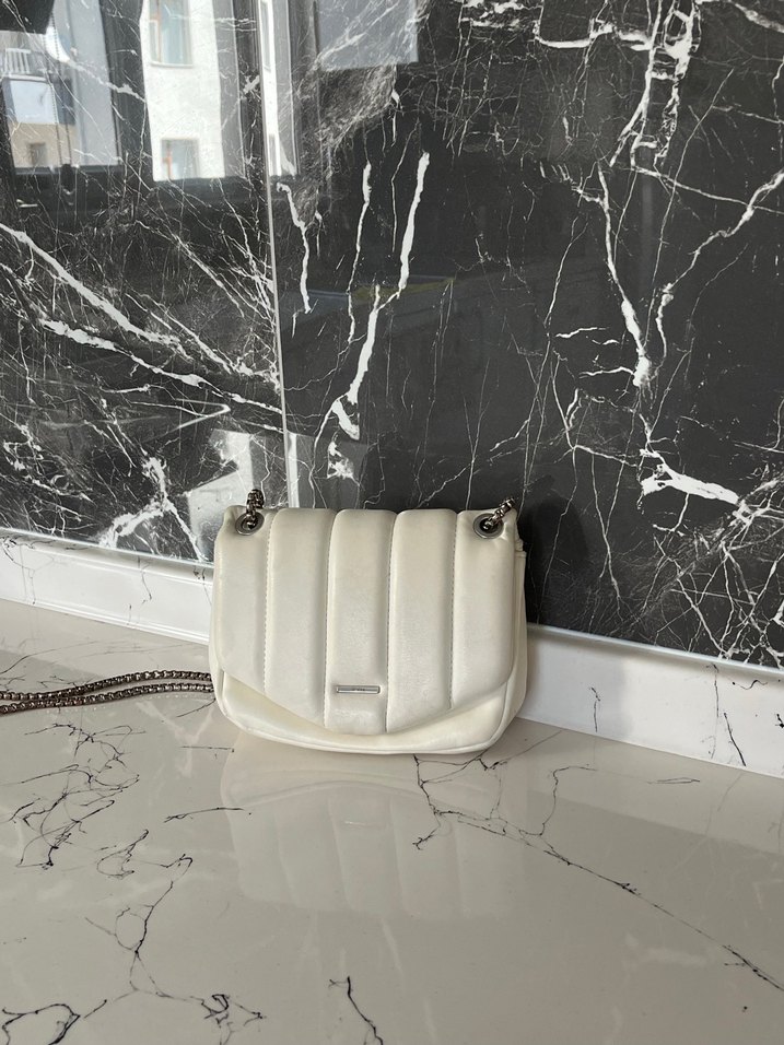 Beyaz Deri Kadın Çanta - Görsel 2