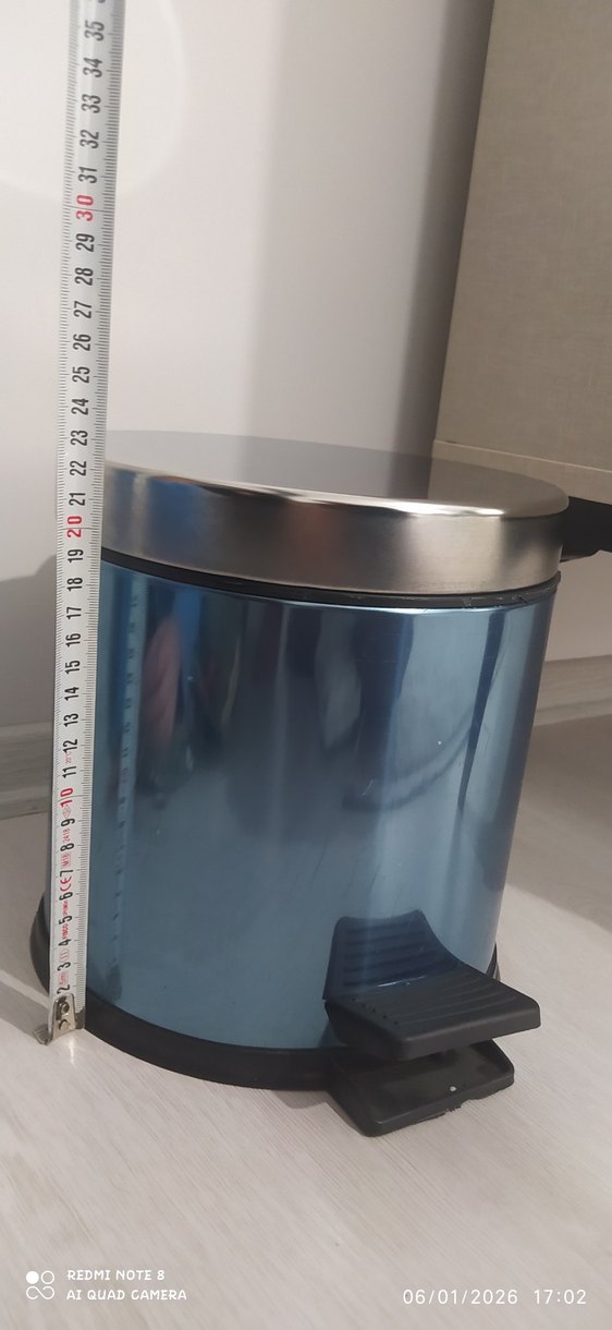 Metal pedallı ofis çöp kovası - Görsel 4