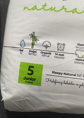 Sleepy Natural Bebek Külot Bez Junior 5 Beden 24 Adet - Görsel 2