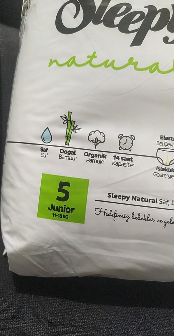Sleepy Natural Bebek Külot Bez Junior 5 Beden 24 Adet - Görsel 2