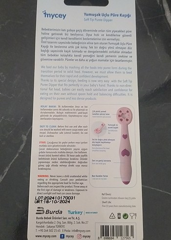 Renkli Babycin Diş Kaşıyıcı ve Mycey Kumkat Uçlu Kaşık - Görsel 5