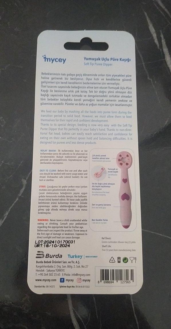 Renkli Babycin Diş Kaşıyıcı ve Mycey Kumkat Uçlu Kaşık - Görsel 5