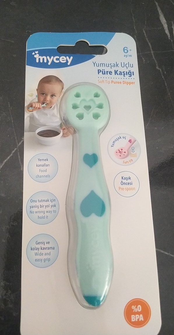 Renkli Babycin Diş Kaşıyıcı ve Mycey Kumkat Uçlu Kaşık - Görsel 3