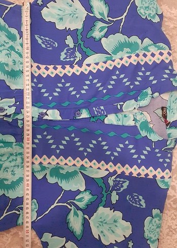 Mavi Renkli Uzun Bohem Elbise - Görsel 8