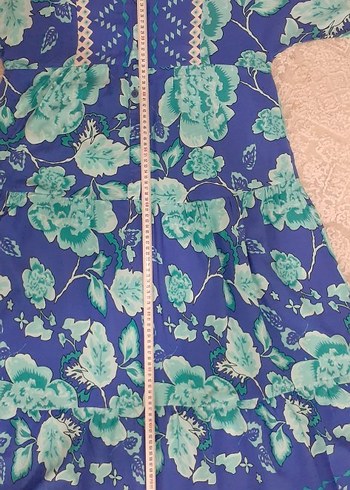 Mavi Renkli Uzun Bohem Elbise - Görsel 7