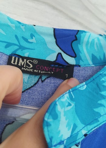 Mavi Renkli Uzun Bohem Elbise - Görsel 2