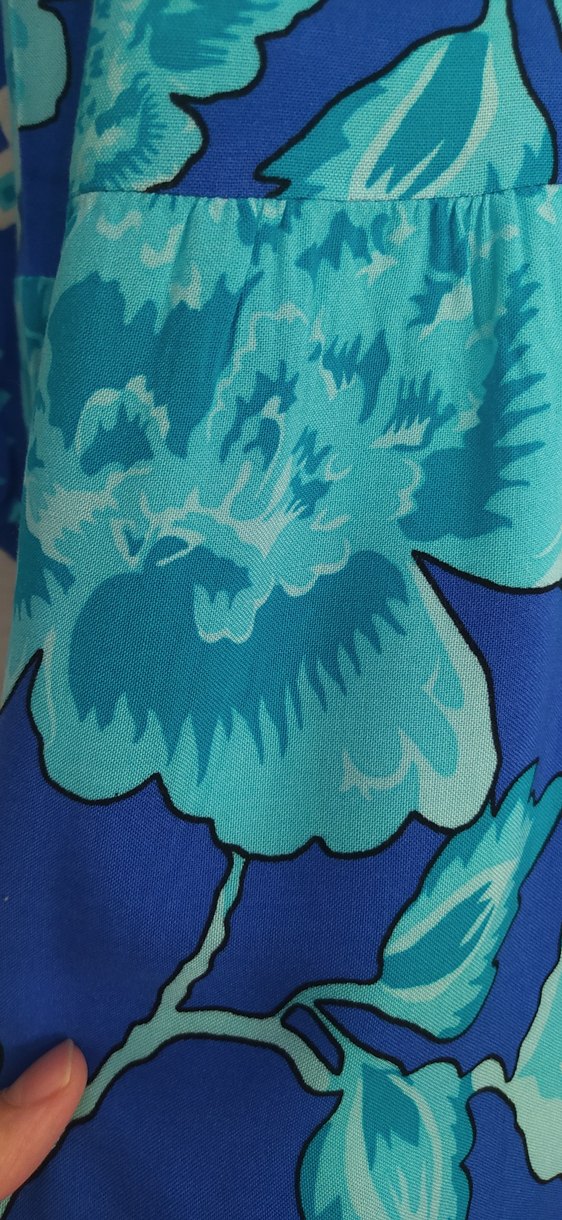 Mavi Renkli Uzun Bohem Elbise - Görsel 3