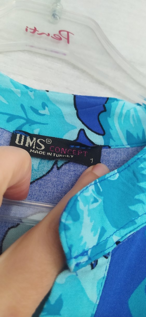 Mavi Renkli Uzun Bohem Elbise - Görsel 2