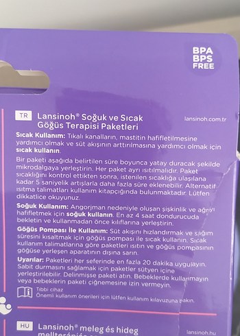 Lansinoh Sıcak ve Soğuk Göğüs Terapisi Paketleri - Görsel 3