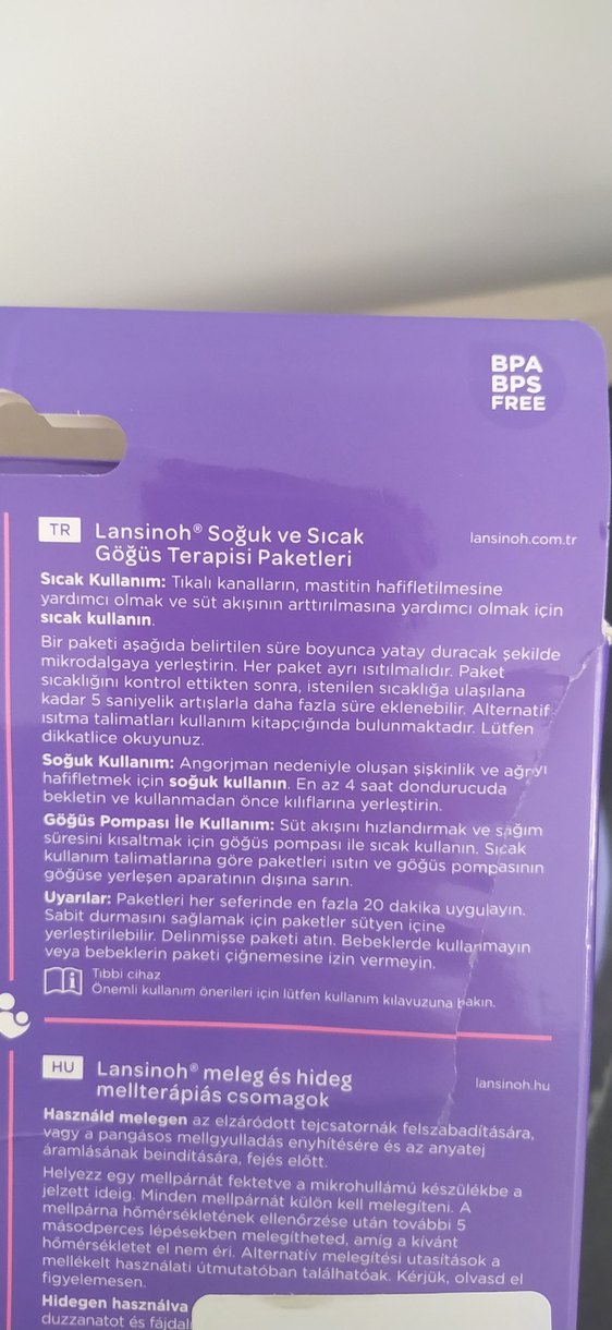Lansinoh Sıcak ve Soğuk Göğüs Terapisi Paketleri - Görsel 3