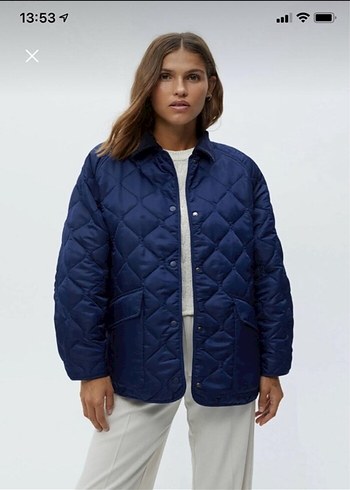 l Beden lacivert Renk Pull&bear kapitone ceket