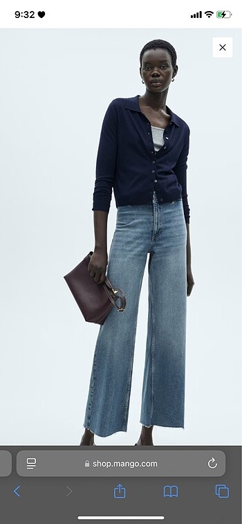Mango Catherin yüksek belli culotte jean pantolon