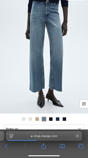 Mango Catherin yüksek belli culotte jean pantolon