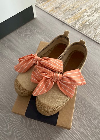 Kadın Bej Hasır Dolgu Topuklu Espadril
