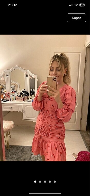 Pembe kirazlı barbie elbise
