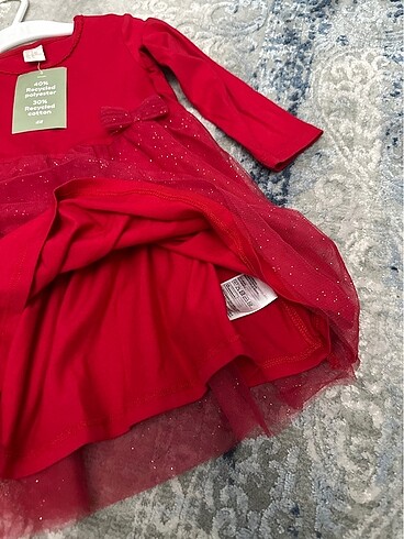 12-18 Ay Beden kırmızı Renk Elbise
