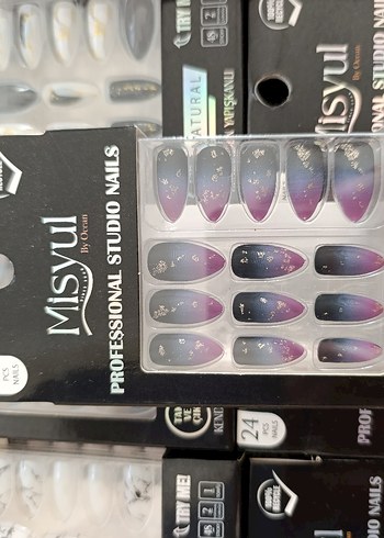 yapışkan+törpü Mor Tırnak Seti 24 Parça - Görsel 2