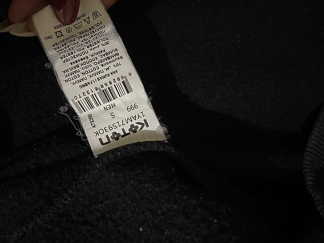 s Beden koton siyah sweatshirt