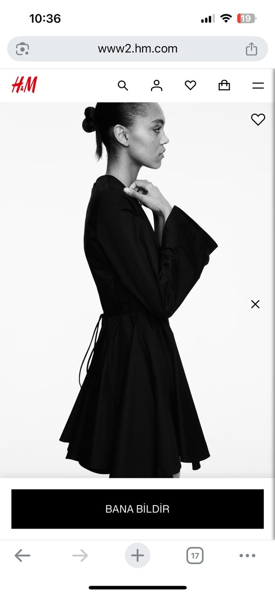 Siyah Midi V Yaka Kemerli Kadın Elbise - Görsel 2