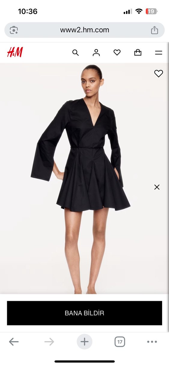 Siyah Midi V Yaka Kemerli Kadın Elbise - Görsel 3