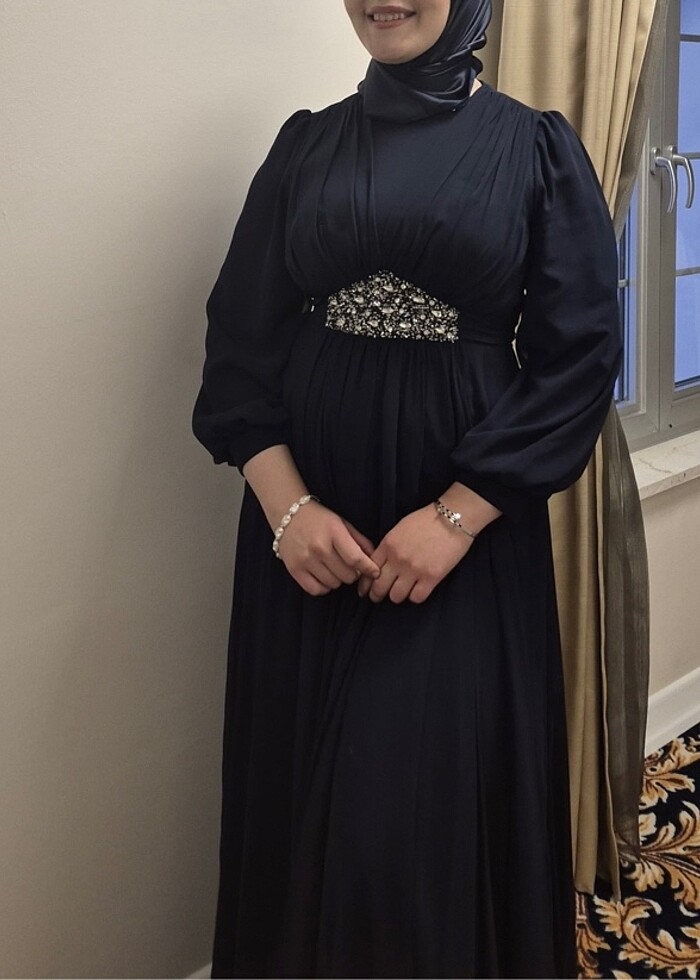 Lacivert tesettür abiye - Görsel 3