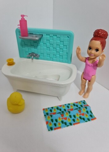 Barbie Barbie banyo küvet seti